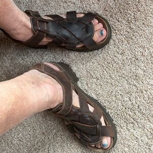 Woven Brown Leather Sandals- very comfortable!